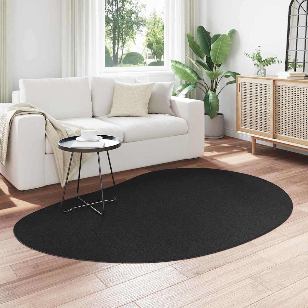 VidaXL tapis huarte noir 140 x 200 cm polyester