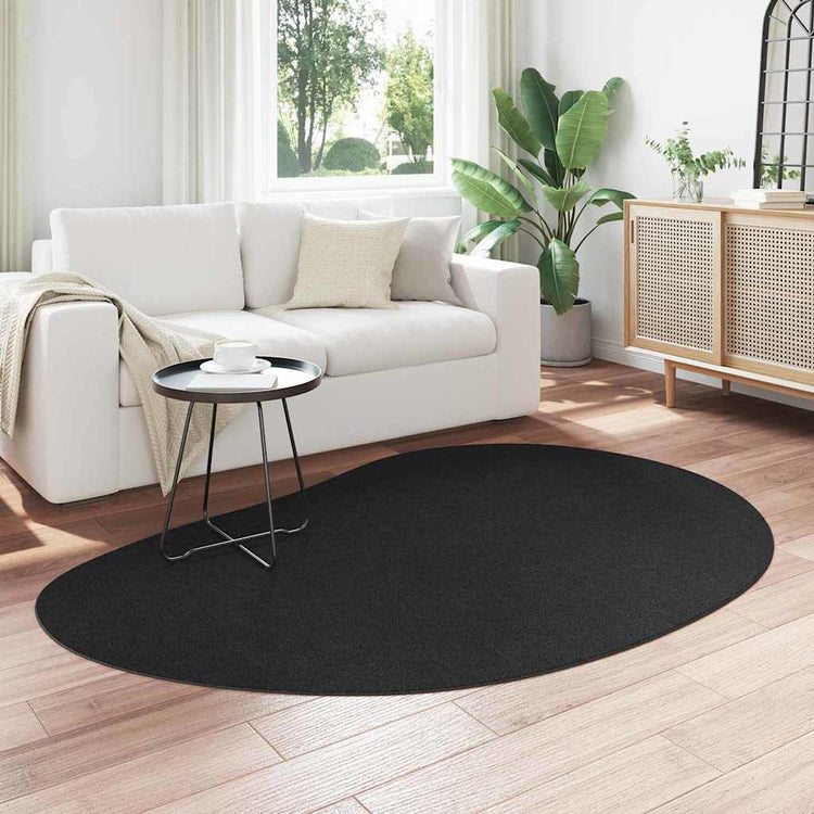 VidaXL tapis huarte noir 140 x 200 cm polyester