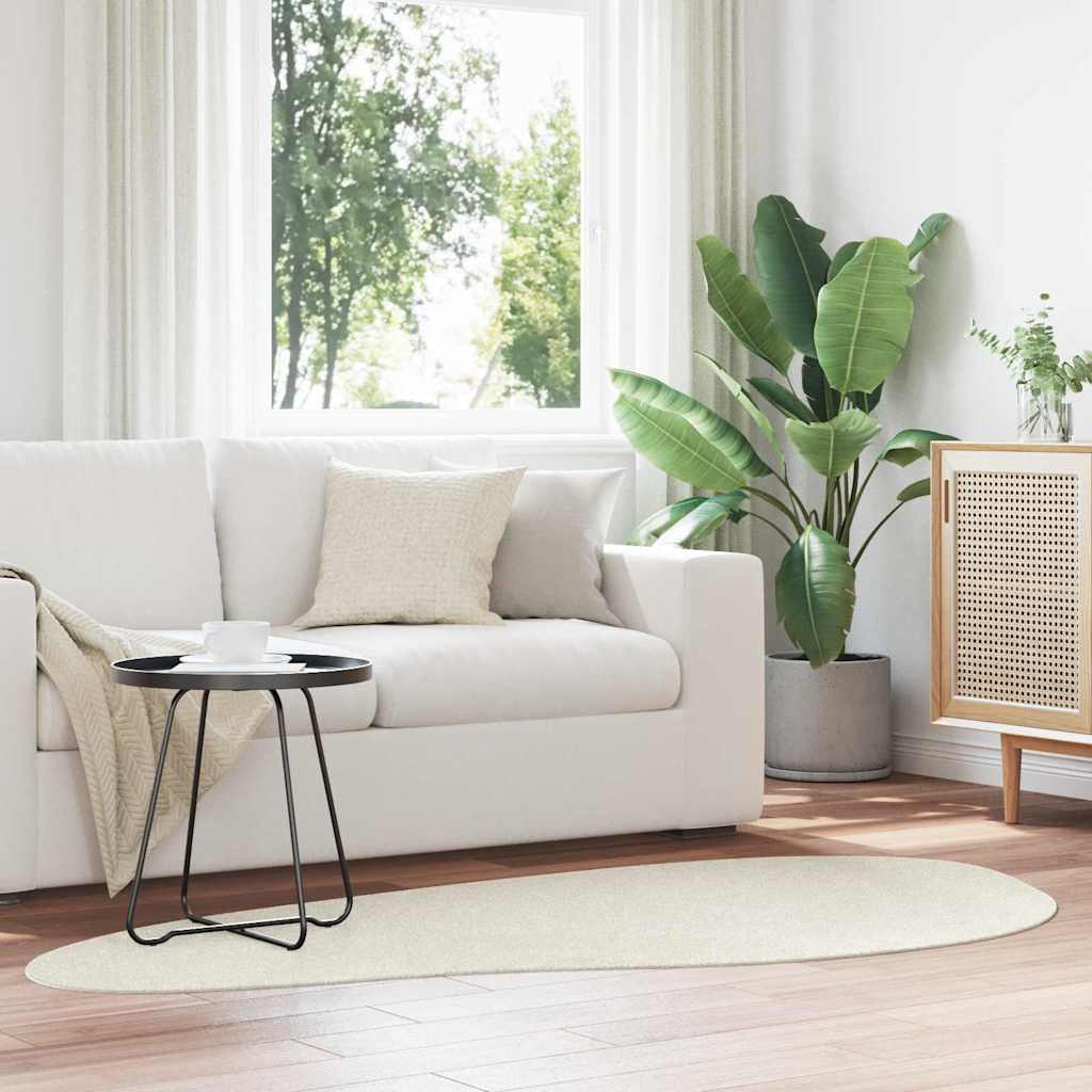 VidaXL tapis huarte crème 100 x 200 cm polyester