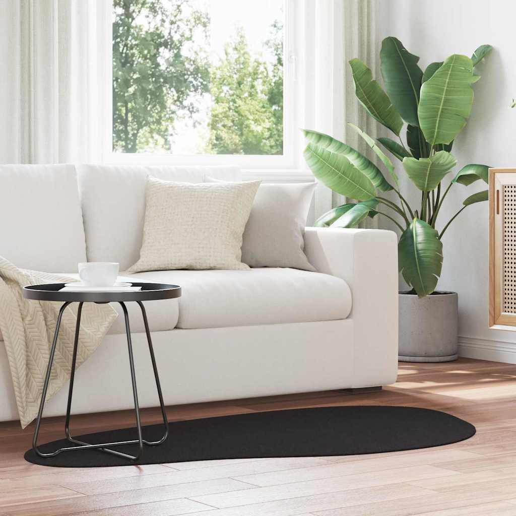 VidaXL tapis huarte noir 80 x 150 cm polyester