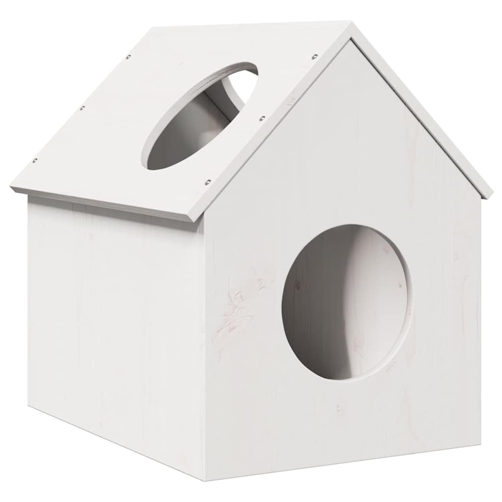 VidaXL maison pour chat 41x50x50 cm bois de pin massif blanc