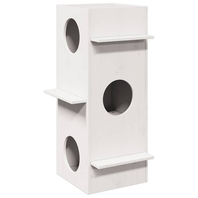 Vidaxl kattenhuis 43x43x90 cm pin solide blanc