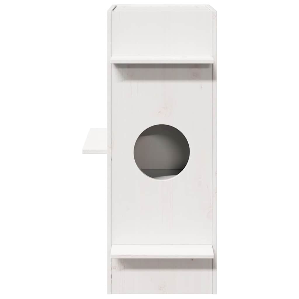 Vidaxl kattenhuis 43x43x90 cm pin solide blanc