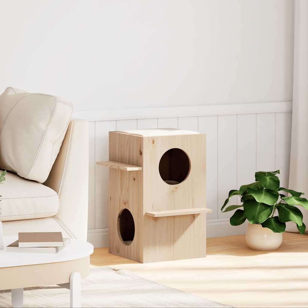 Vidaxl kattenhuis 43x43x60 cm Pine solide