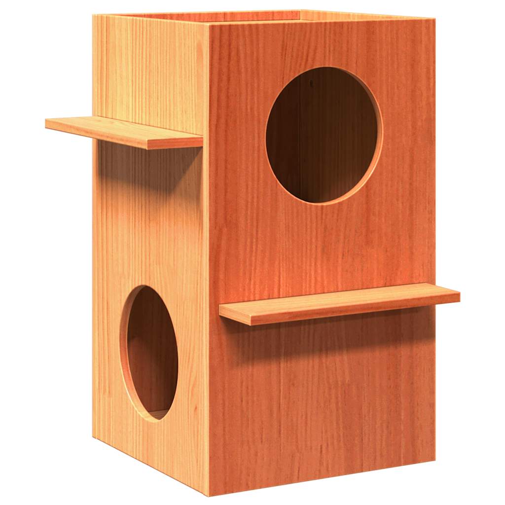 Vidaxl kattenhuis 43x43x60 cm en pin massif brun