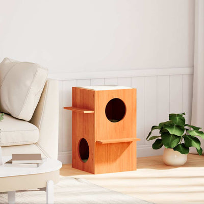 Vidaxl kattenhuis 43x43x60 cm en pin massif brun