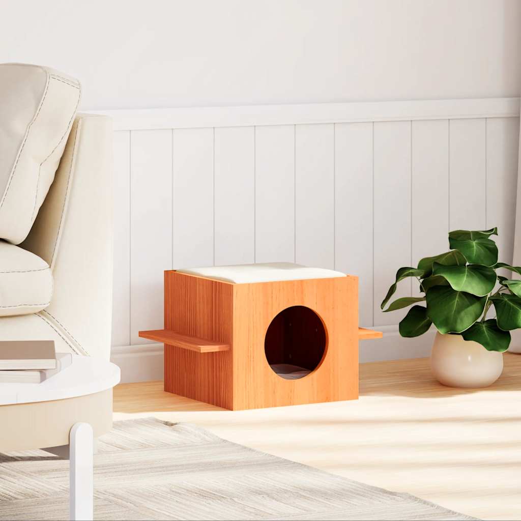 Vidaxl kattenhuis 51x35x30 cm en pin massif brun