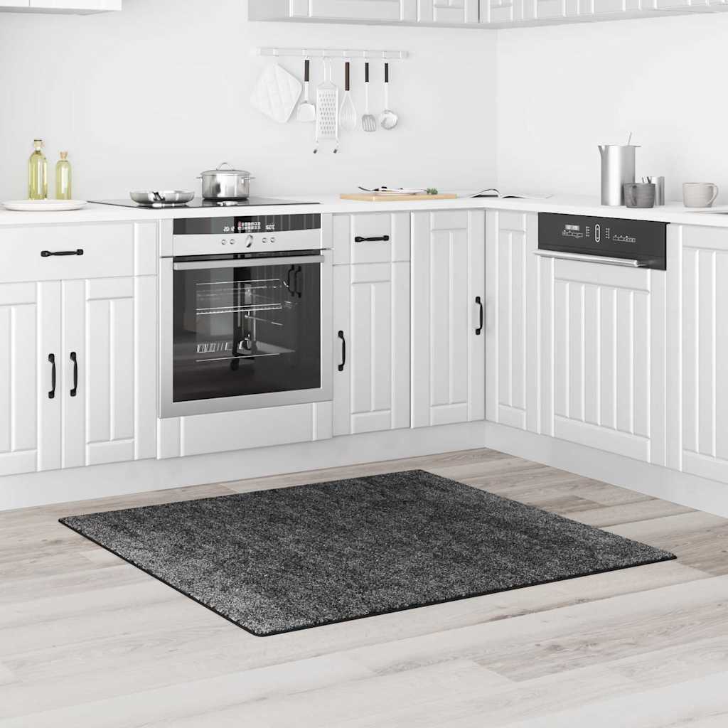 Vidaxx tapis shaggy antidérapant gris foncé 120 x 120 cm pp
