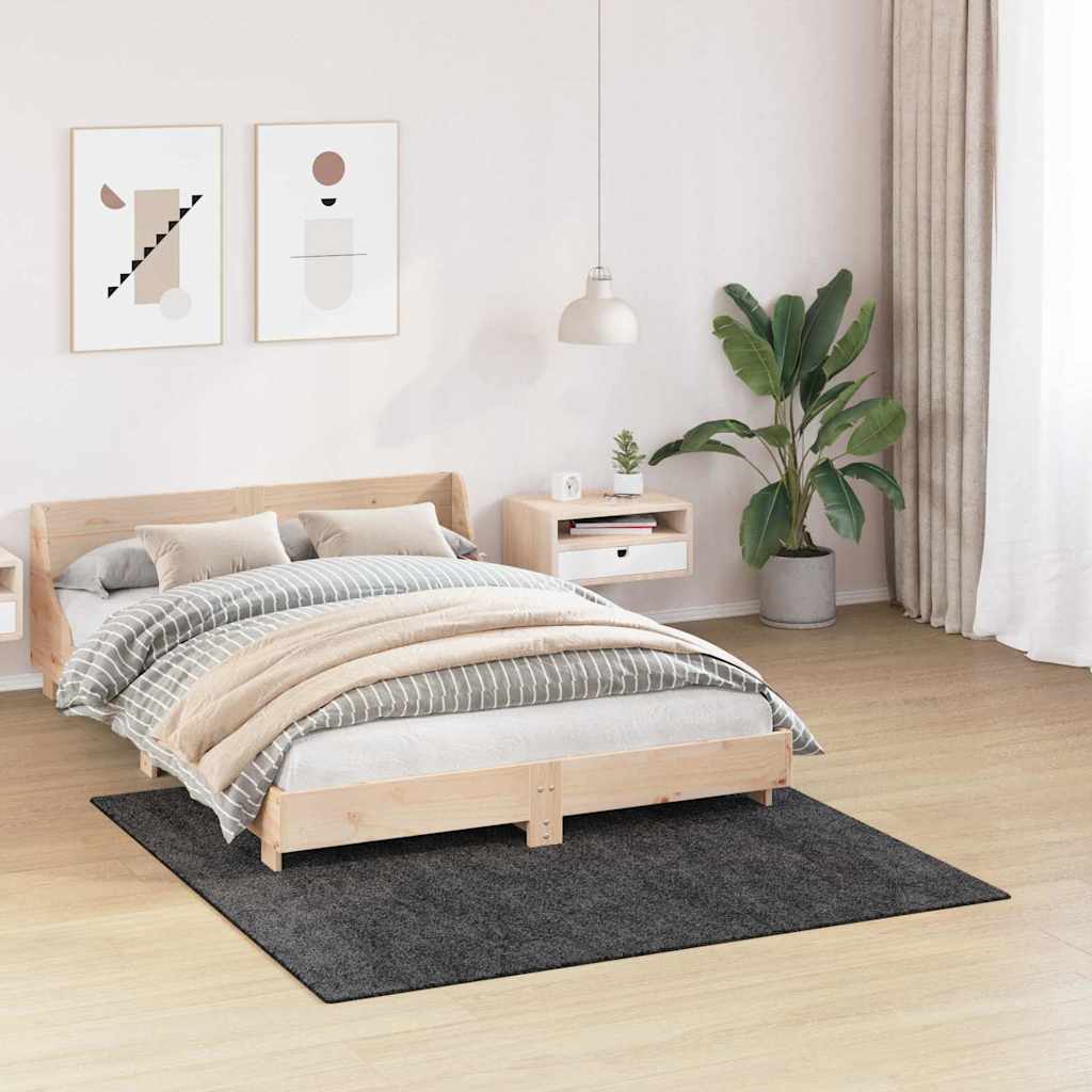 Vidaxx tapis shaggy antidérapant gris foncé 160 x 160 cm pp
