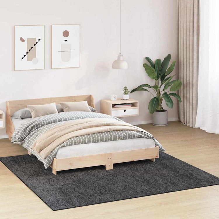 Vidaxx tapis shaggy antidérapant gris foncé 200 x 200 cm pp
