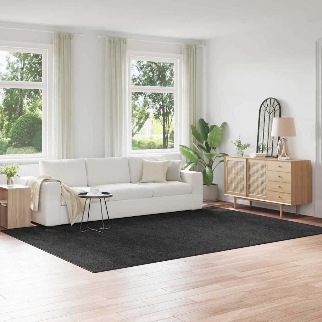 Vidaxx tapis shaggy antidérapant gris foncé 240 x 340 cm pp