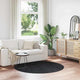 Vidaxx tapis shaggy antidérapant gris foncé 160 x 160 cm pp