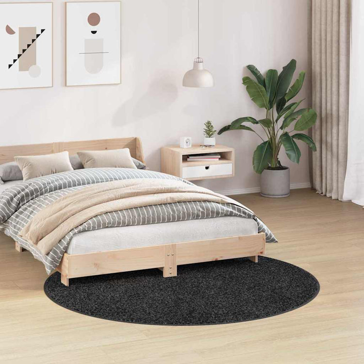 Vidaxx tapis shaggy antidérapant gris foncé 160 x 160 cm pp