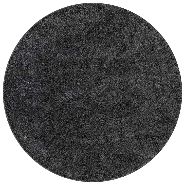 Vidaxx tapis shaggy antidérapant gris foncé 160 x 160 cm pp