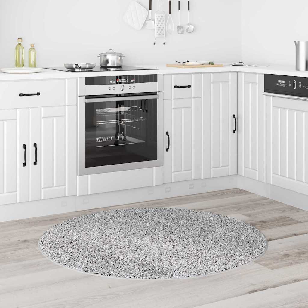 VidaXL tapis shaggy antidérapant gris 120 x 120 cm pp