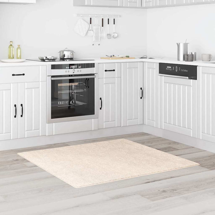 Vidaxx tapis shaggy antidérapant crème 120 x 120 cm pp