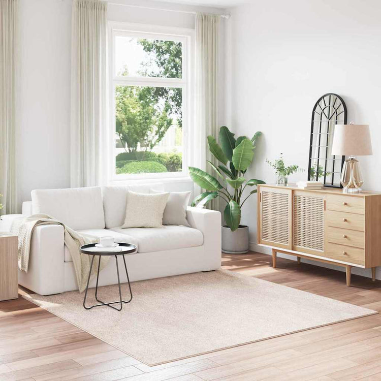 Vidaxx tapis shaggy antidérapant crème 200 x 200 cm pp