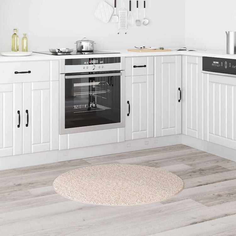 Vidaxx tapis shaggy antidérapant crème 90 x 90 cm pp