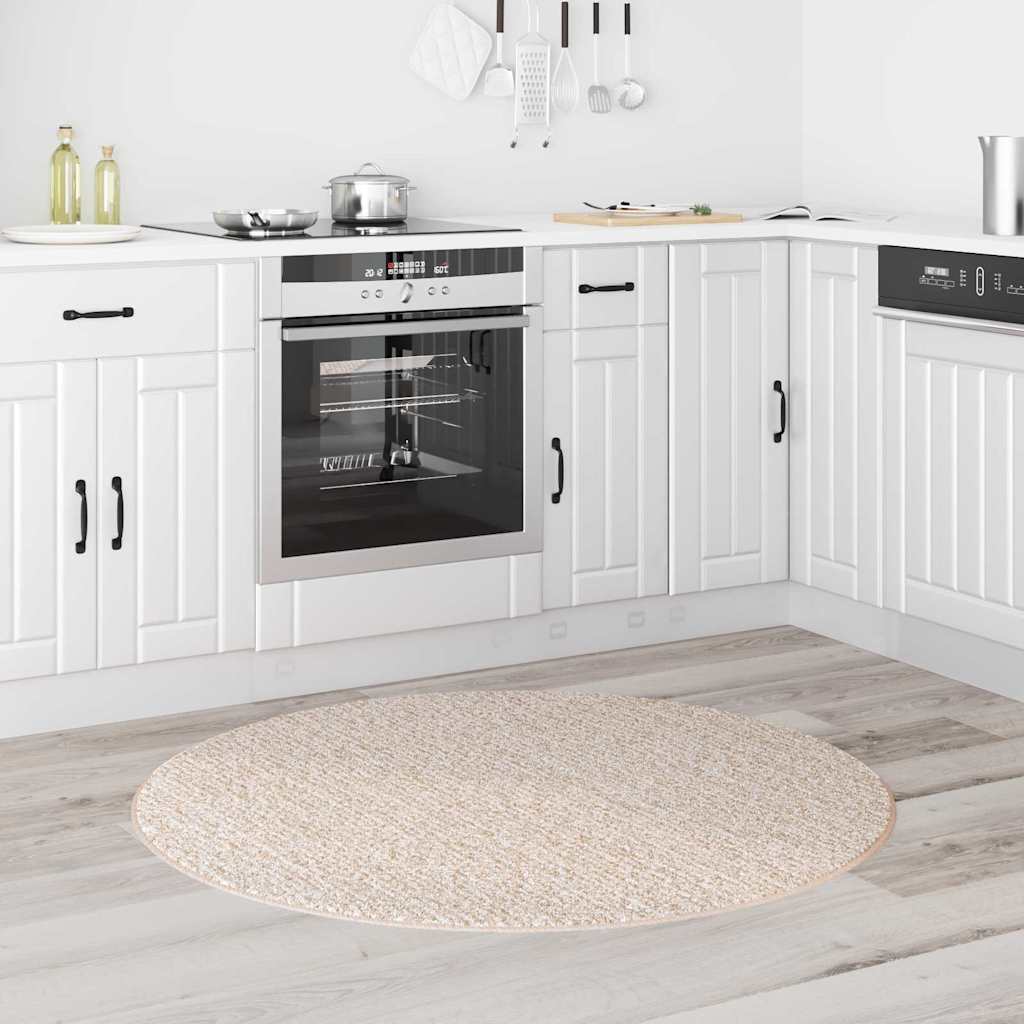 Vidaxx tapis shaggy antidérapant crème 120 x 120 cm pp