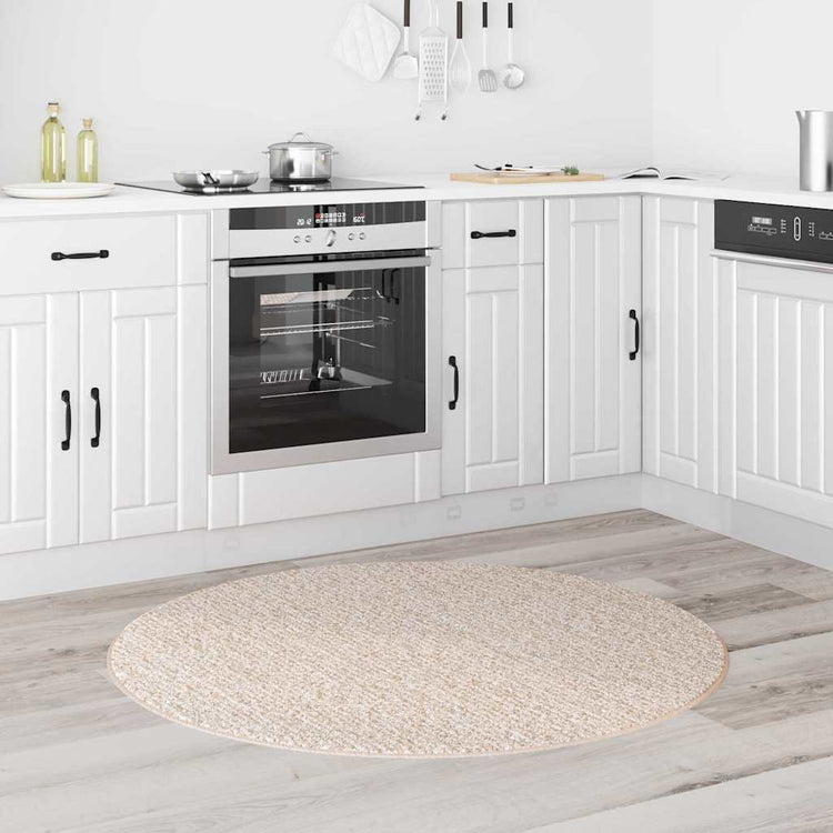 Vidaxx tapis shaggy antidérapant crème 120 x 120 cm pp