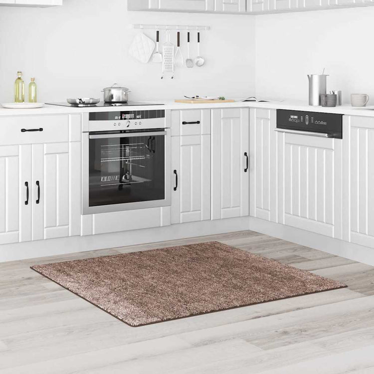 Vidaxx tapis shaggy antidérapant marron 120 x 120 cm pp