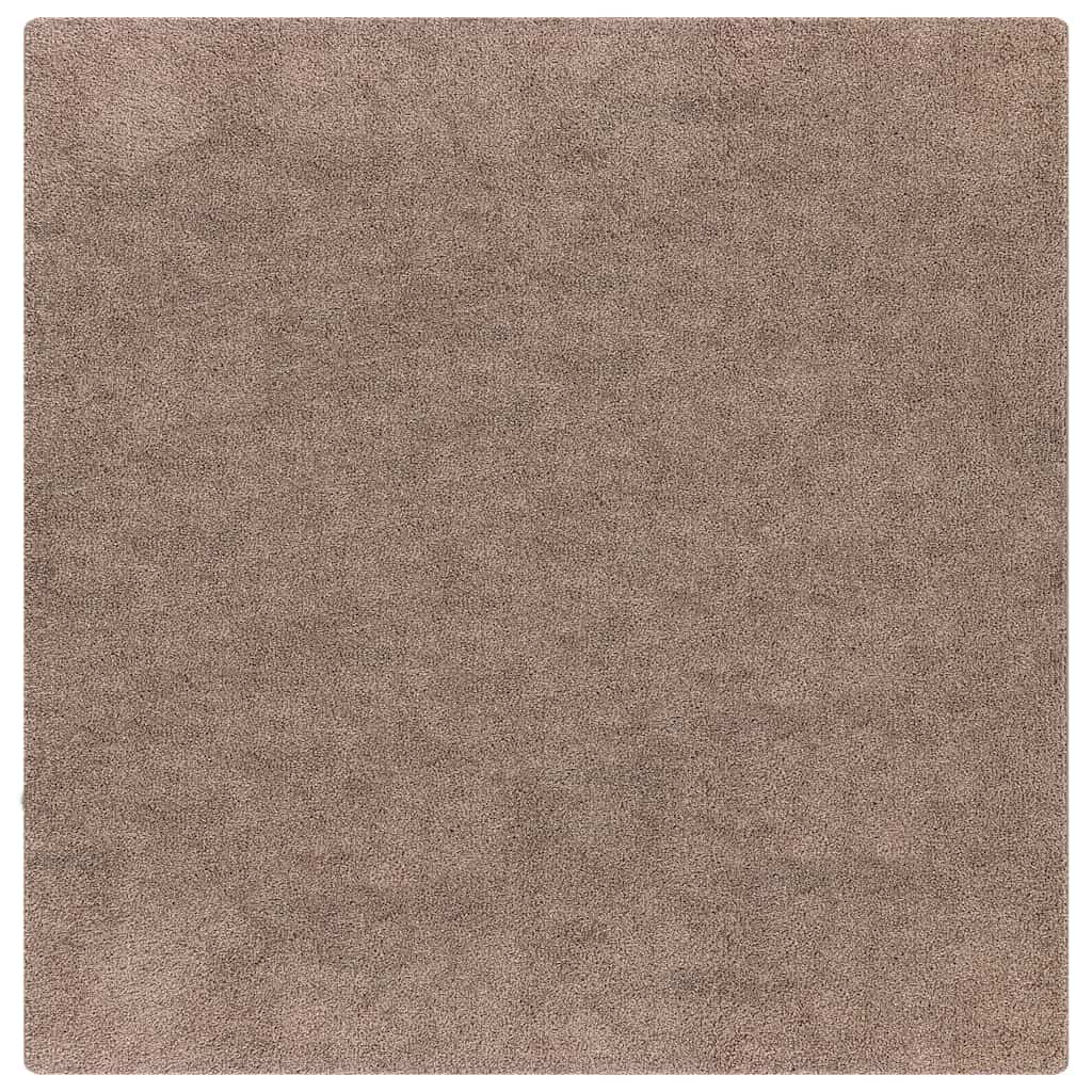 Vidaxx tapis shaggy antidérapant marron 120 x 120 cm pp