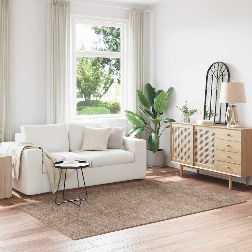 Vidaxx tapis shaggy antidérapant marron 160 x 230 cm pp