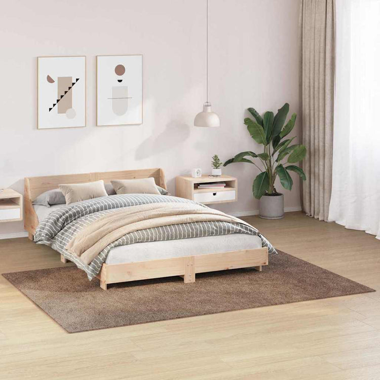 Vidaxx tapis shaggy antidérapant marron 160 x 230 cm pp