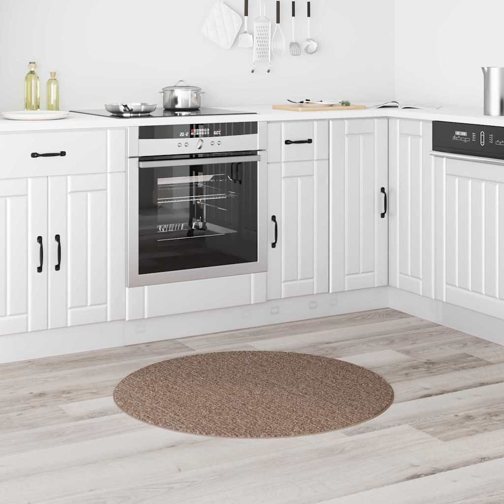 Vidaxx tapis shaggy antidérapant marron 90 x 90 cm pp