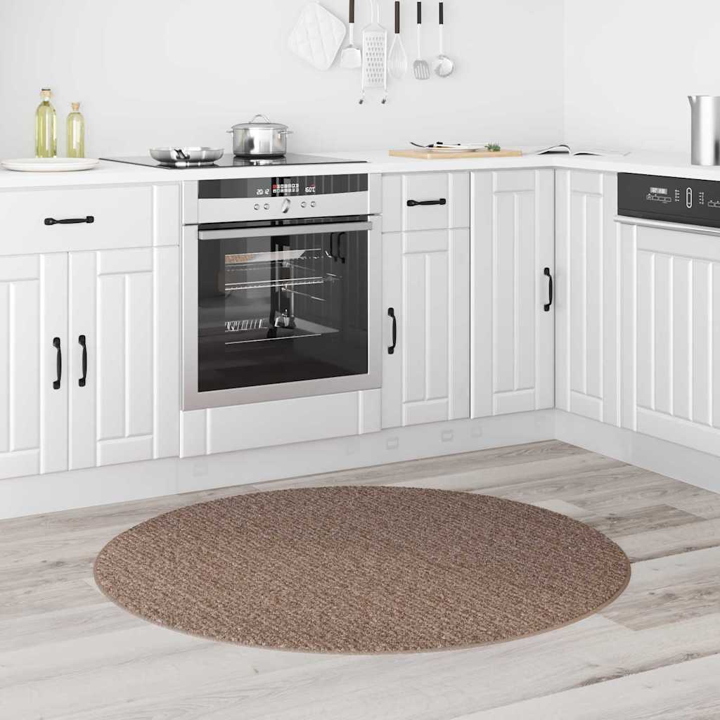Vidaxx tapis shaggy antidérapant marron 120 x 120 cm pp