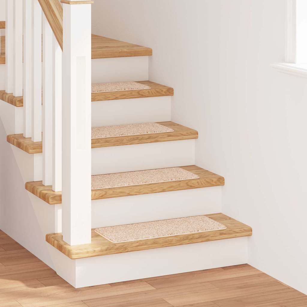 Vidaxx tapis d'escalier antidérapants dos en latex 15 pcs crème 60 x 25 cm pp