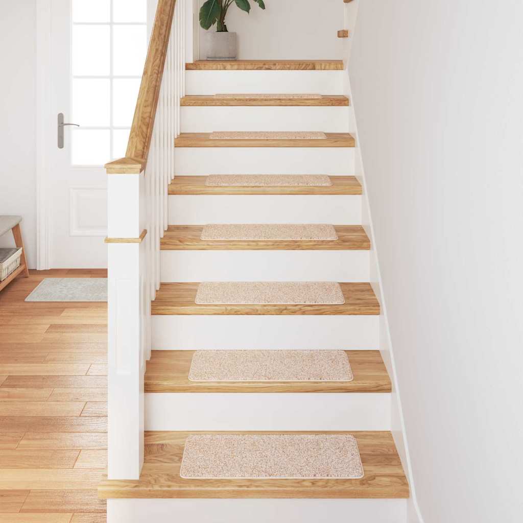Vidaxx tapis d'escalier antidérapants dos en latex 15 pcs crème 60 x 25 cm pp