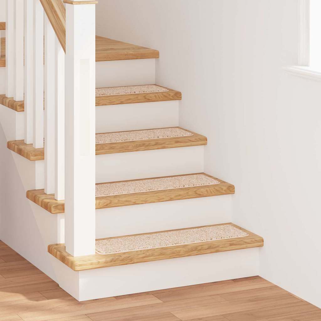 Vidaxx tapis d'escalier antidérapants rectangulaire 15 pcs crème 75 x 20 cm pp