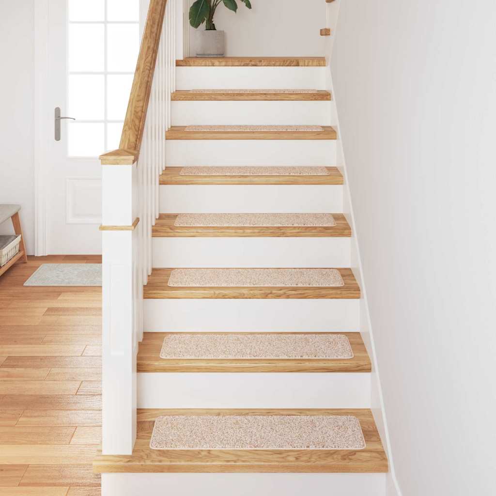Vidaxx tapis d'escalier antidérapants rectangulaire 15 pcs crème 75 x 20 cm pp