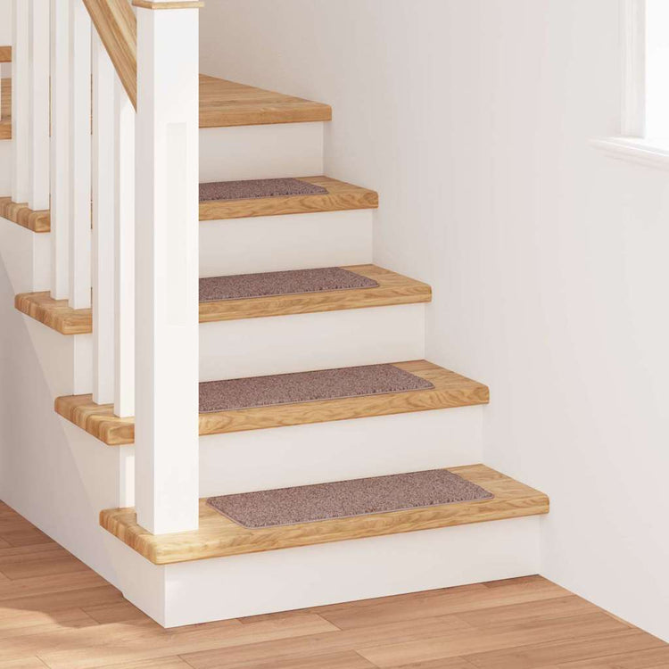 Vidaxl tapis d'escalier antidérapants 15 pcs marron clair 60 x 25 cm pp