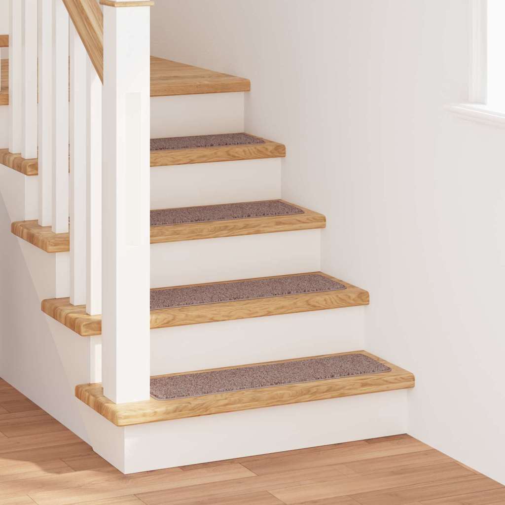 Vidaxl tapis d'escalier antidérapants 15 pcs marron clair 75 x 20 cm pp