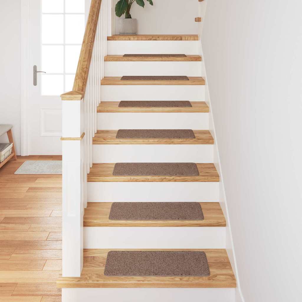 Vidaxx tapis d'escalier antidérapants dos en latex 15 pcs marron 60 x 25 cm pp