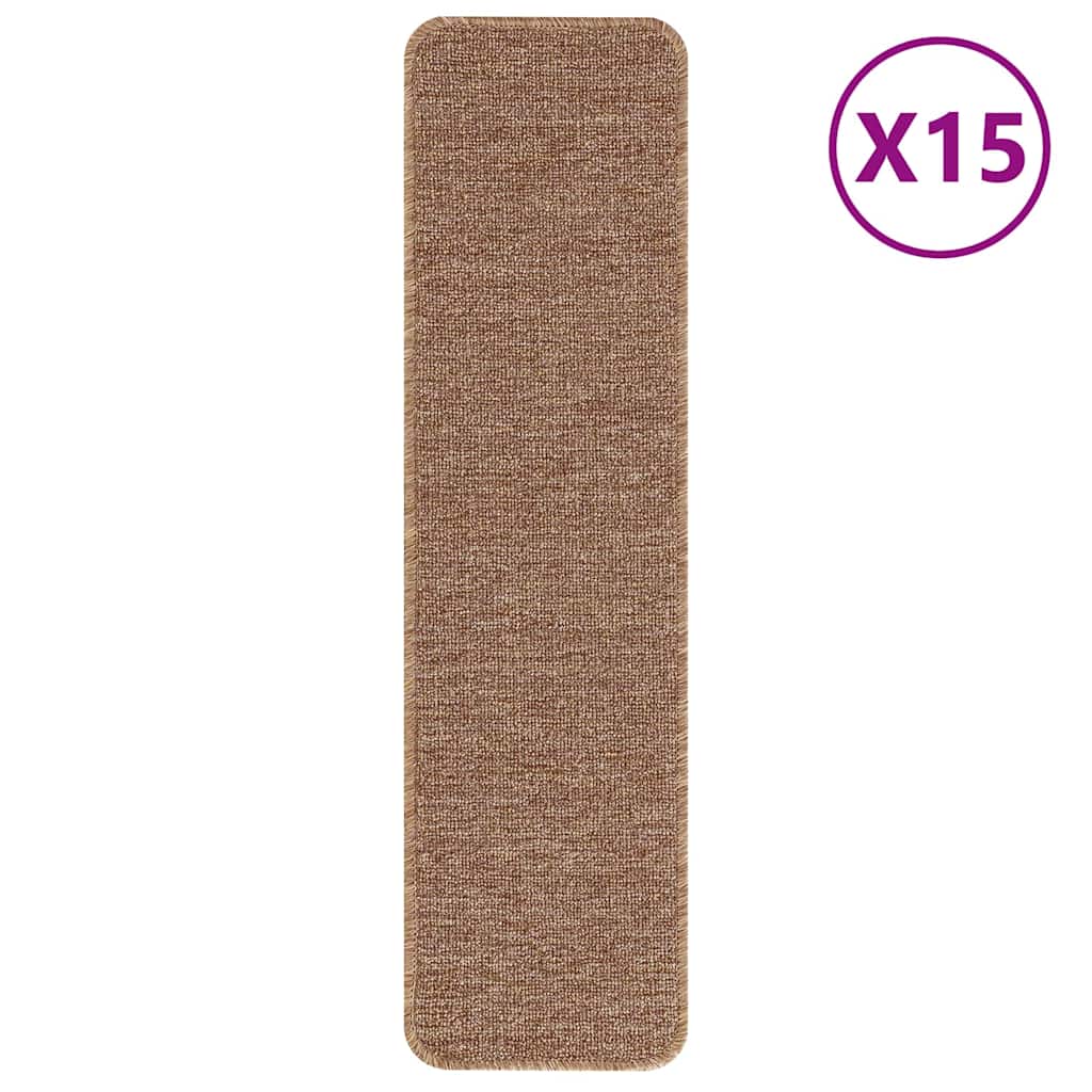 Vidaxx tapis d'escalier antidérapants dos en latex 15 pcs jaune 75 x 20 cm pp