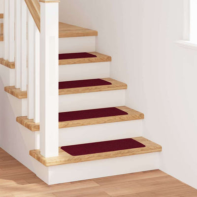 Vidaxx tapis d'escalier antidérapants 15 pcs rouge bordeaux 60 x 25 cm pp