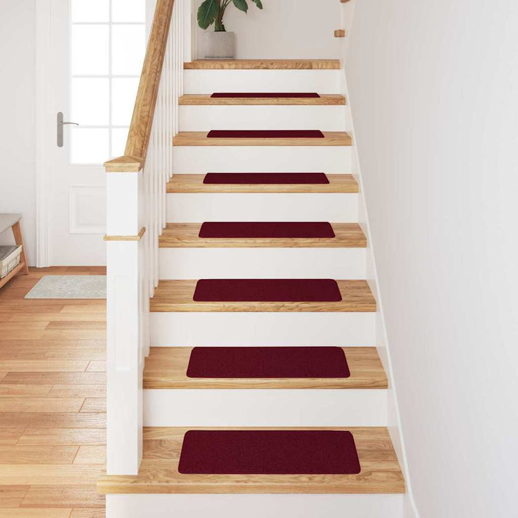 Vidaxx tapis d'escalier antidérapants 15 pcs rouge bordeaux 60 x 25 cm pp