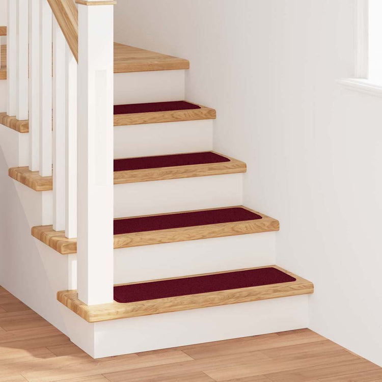 Vidaxx tapis d'escalier antidérapants 15 pcs rouge bordeaux 75 x 20 cm pp