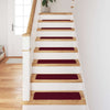 Vidaxx tapis d'escalier antidérapants 15 pcs rouge bordeaux 75 x 20 cm pp