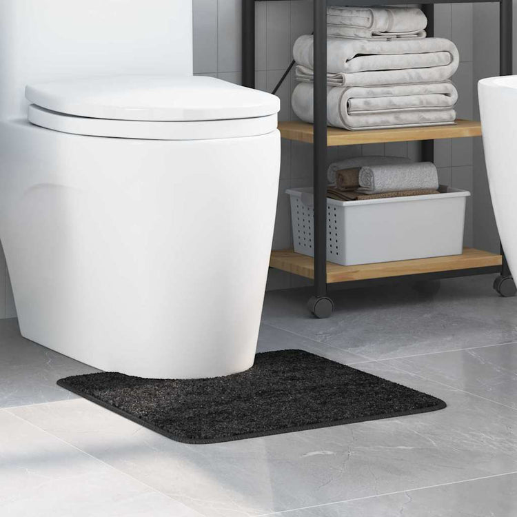 Vidaxx tapis de bain antidérapant avec coupe WC gris foncé 50 x 50 cm pp