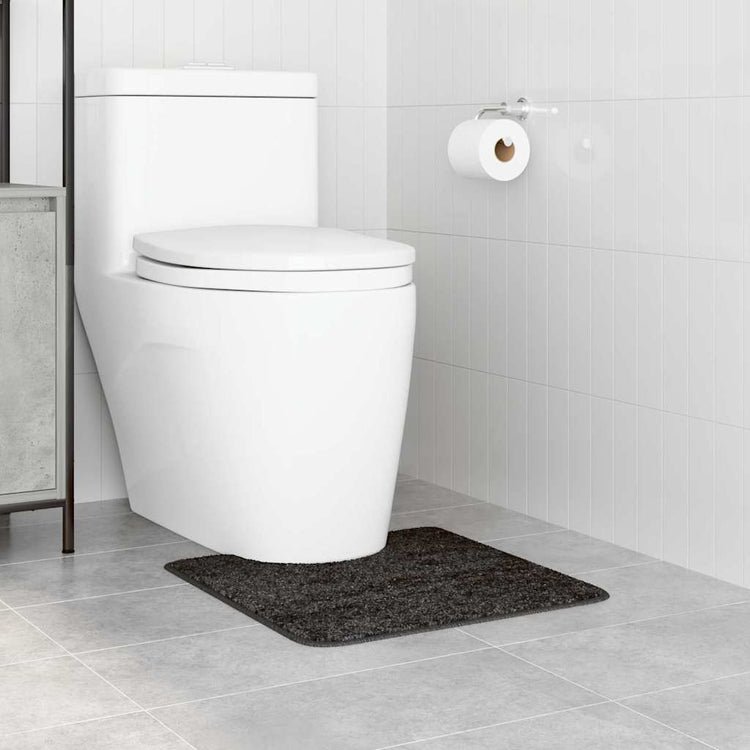 Vidaxx tapis de bain antidérapant avec coupe WC gris foncé 50 x 50 cm pp