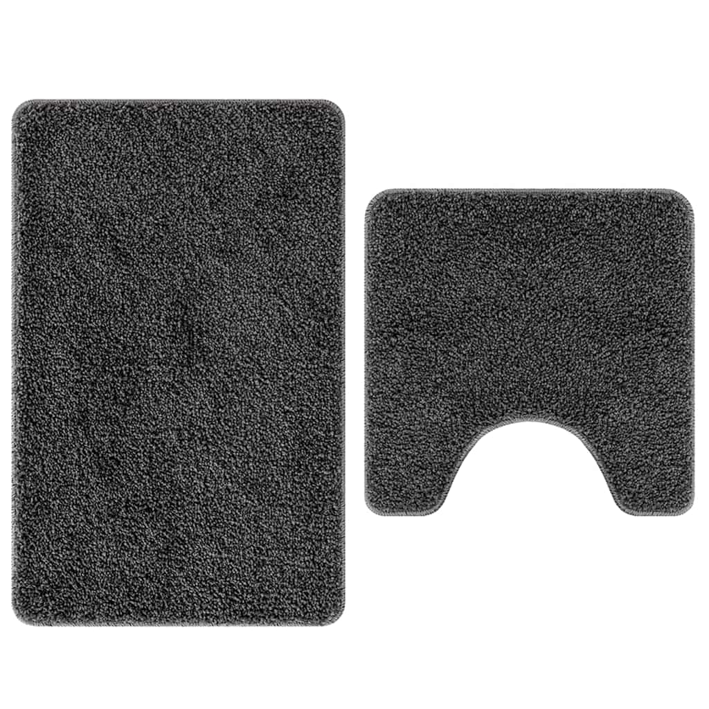 VidaXL ensemble de tapis de bain antidérapant 2 pcs gris foncé pp