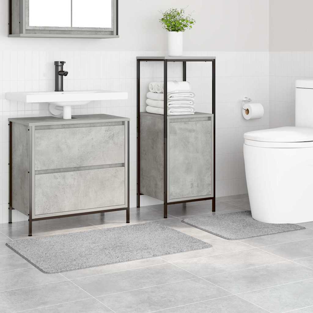 Vidaxx ensemble de tapis de bain antidérapant 2 pcs gris pp