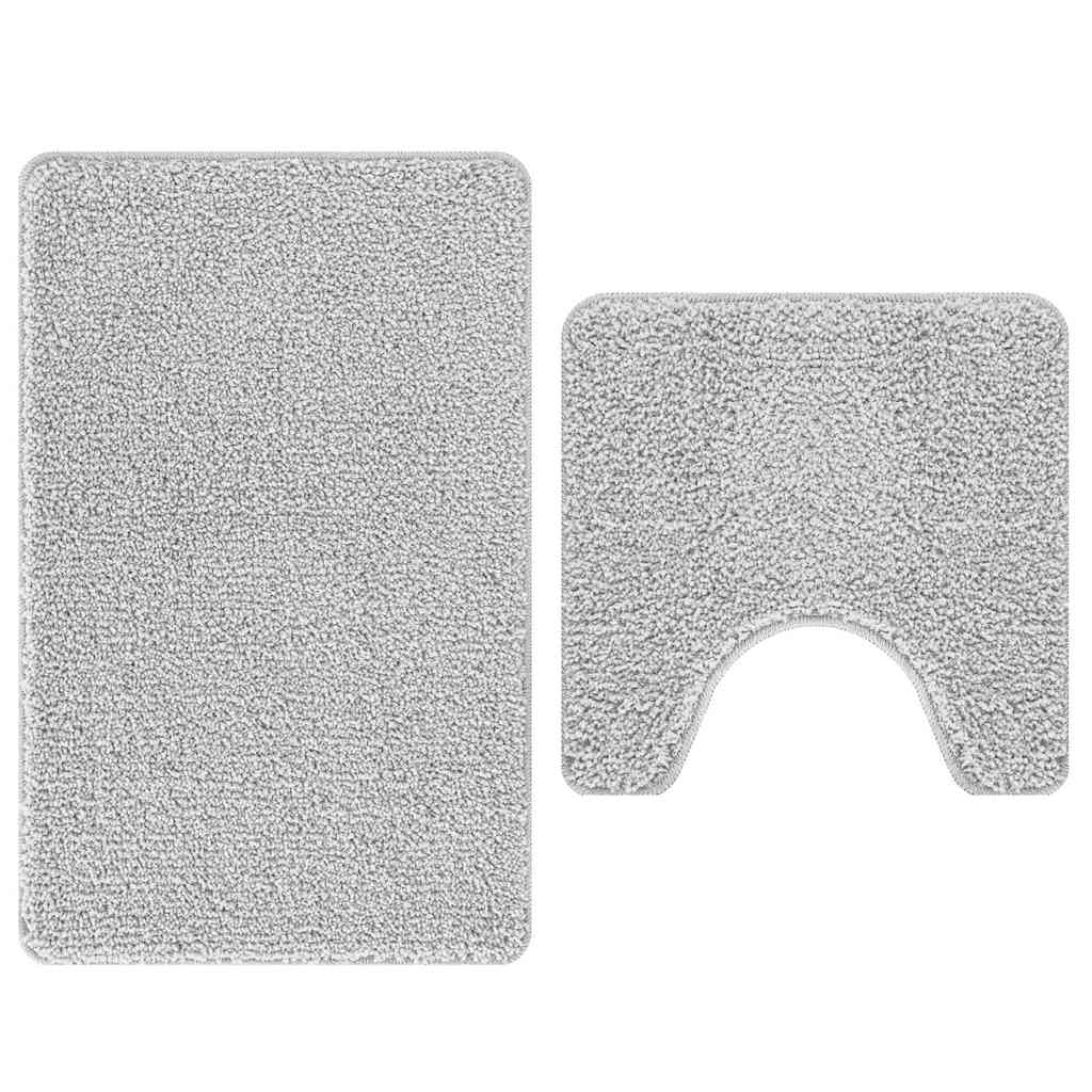 Vidaxx ensemble de tapis de bain antidérapant 2 pcs gris pp