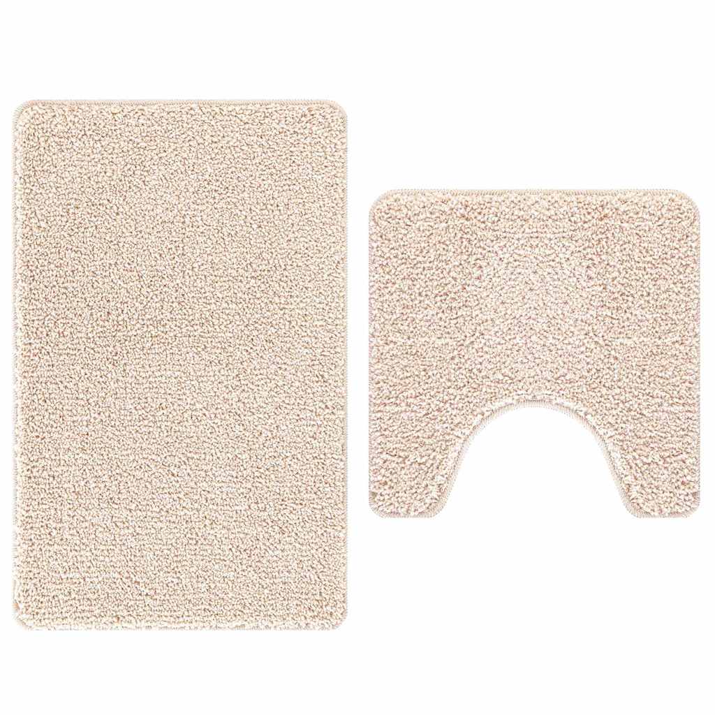 VidaXL ensemble de tapis de bain antidérapant 2 pcs crème pp