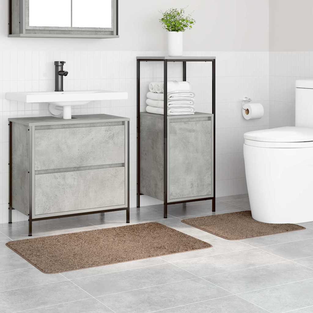 VidaXL ensemble de tapis de bain antidérapant 2 pcs marron pp