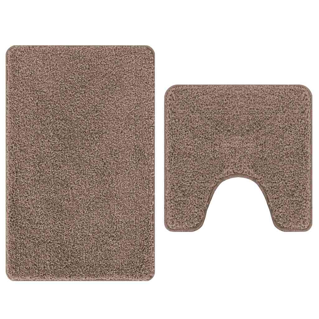 VidaXL ensemble de tapis de bain antidérapant 2 pcs marron pp